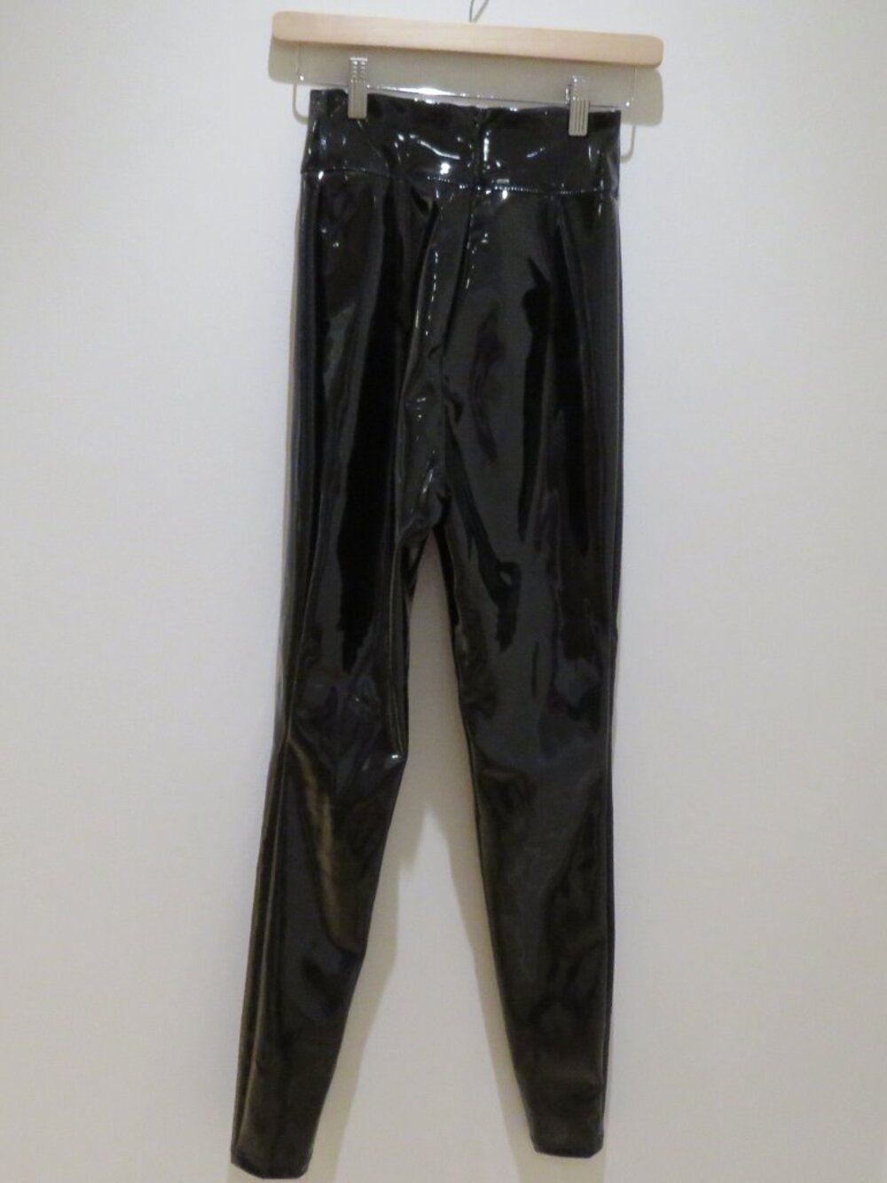 HOUSE OF CB Harmony Black Patent Vinyl High Waisted Pants XS Baddie Mob Wives - Picture 8 of 13